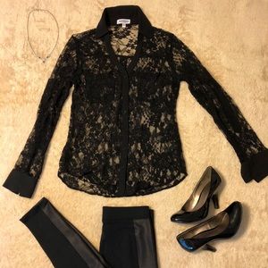 Portofino Original Fit Black Victorian Lace EUC